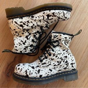 Belonce Combat Boots Women’s 6.5 Cow Print Hairon Grunge Funky Grunge Western